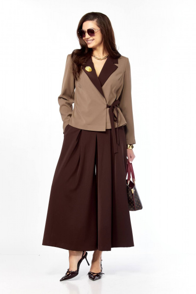 Брюки, жакет Taita plus 2614/1 шоколад,какао_с_молоком - фото 4