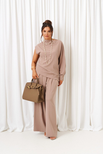 Блуза, брюки Beautiful&Free 6437 капучино - фото 2