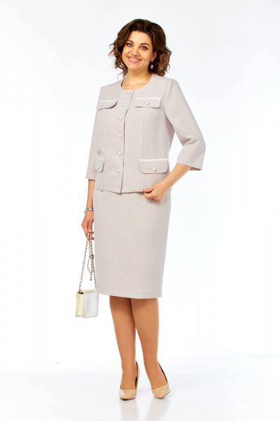 Жакет, юбка БагираАнТа 1104 бежевый - фото 1