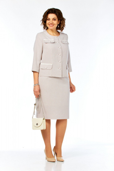 Жакет, юбка БагираАнТа 1104 бежевый - фото 2