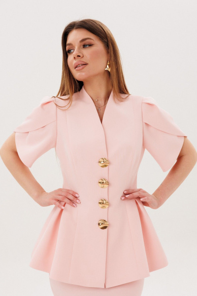 Жакет, юбка Amberа Style 2157 пудра - фото 4