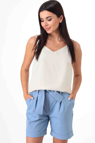 Топ из летней ткани с V-вырезом и регулируемыми бретелями Talia fashion 357 - фото 1