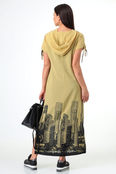 Платье летнее из шифона с капюшоном и принтом Talia fashion 358 - фото 11