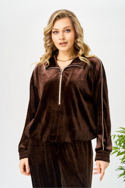 Брюки, свитшот AVA fashion М-166 коричневый - фото 7