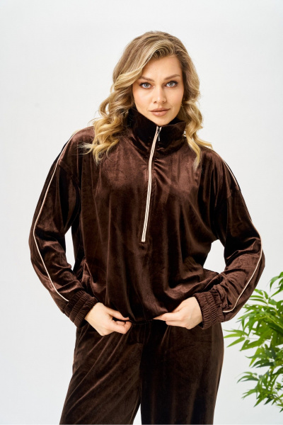 Брюки, свитшот AVA fashion М-166 коричневый - фото 6