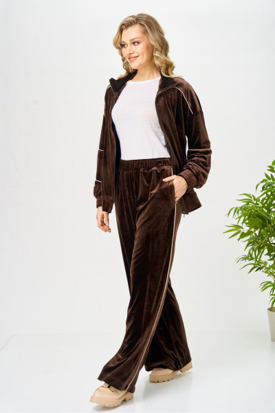 Брюки, свитшот AVA fashion М-166.01 коричневый - фото 5