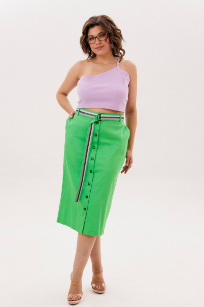 Жакет, топ, юбка Anelli 1831 летний_зеленый - фото 10