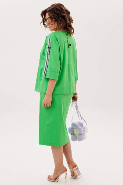 Жакет, топ, юбка Anelli 1831 летний_зеленый - фото 2