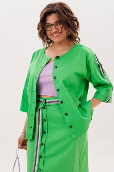 Жакет, топ, юбка Anelli 1831 летний_зеленый - фото 5