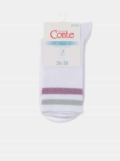Носки CONTE ACTIVE белый-светло-серый 19С-65СП 157 - фото 1