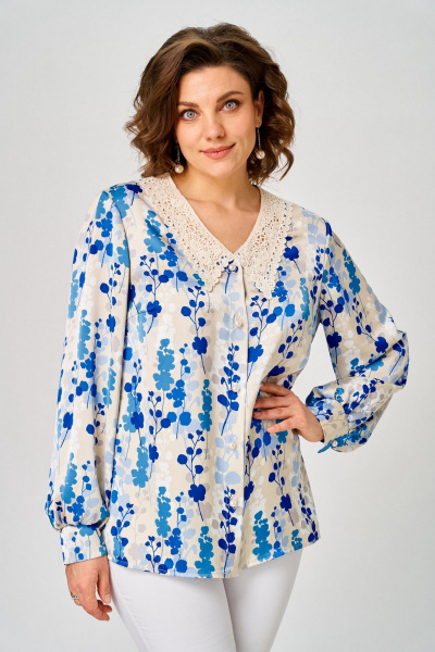 Блуза Svetlana-Style 2304 голубой_принт - фото 1