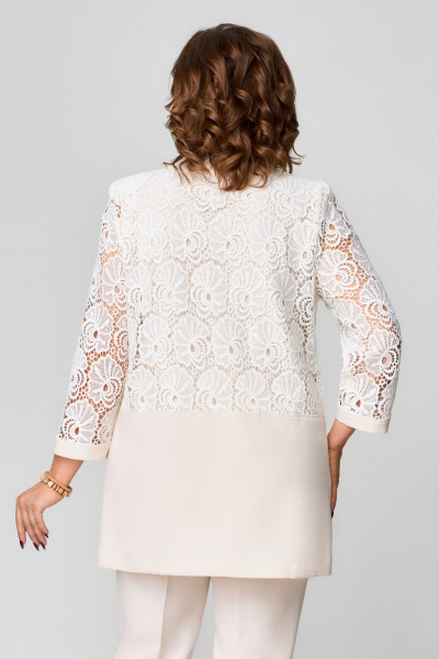 Жакет с кружевной отделкой и длиной ниже бедер Svetlana-Style 1951 молоко - фото 2