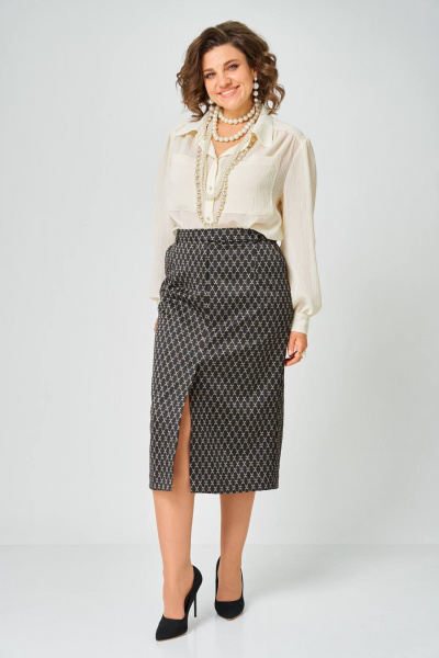 Юбка Andina city 1025-26 черный+бежевый - фото 4