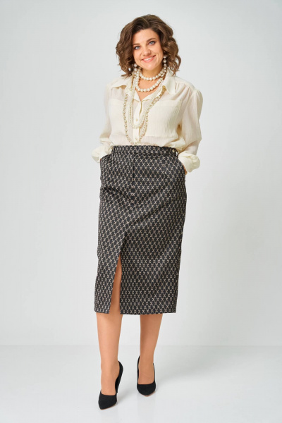 Юбка Andina city 1025-26 черный+бежевый - фото 2