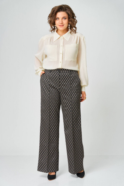 Брюки Andina city 2032-26 черный+бежевый - фото 6