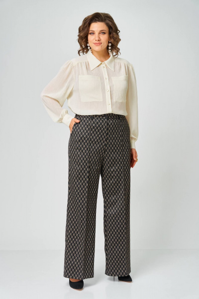 Брюки Andina city 2032-26 черный+бежевый - фото 4