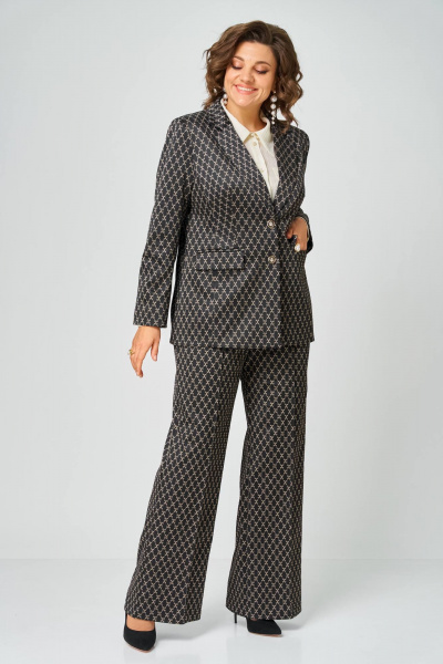 Жакет Andina city 4020-26 черный+бежевый - фото 6