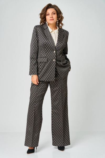 Жакет Andina city 4020-26 черный+бежевый - фото 2