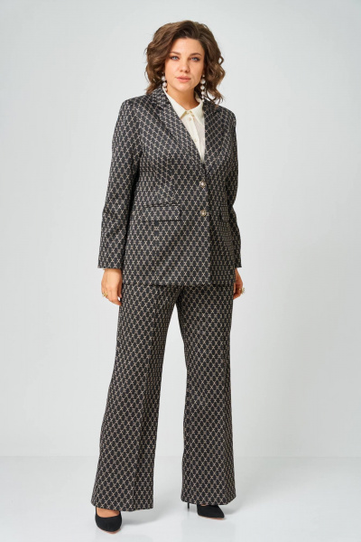 Брюки, жакет Andina city 9085-26 черный+бежевый - фото 5