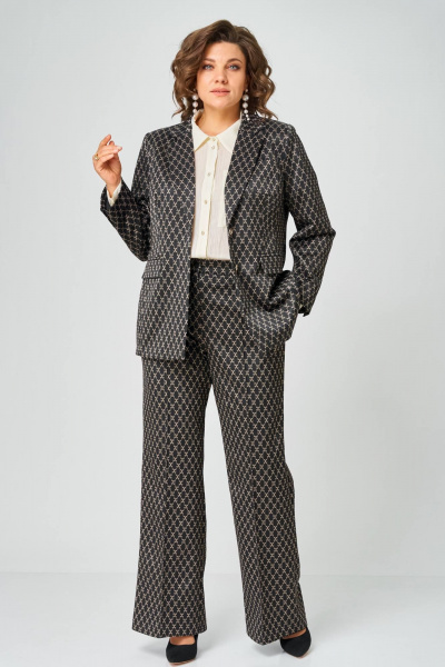 Брюки, жакет Andina city 9085-26 черный+бежевый - фото 4