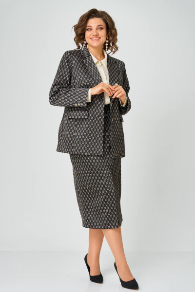 Жакет, юбка Andina city 9085-26-1 черный+бежевый - фото 3