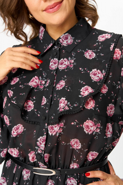 Платье Andina city 8038-25 черный_принт - фото 6