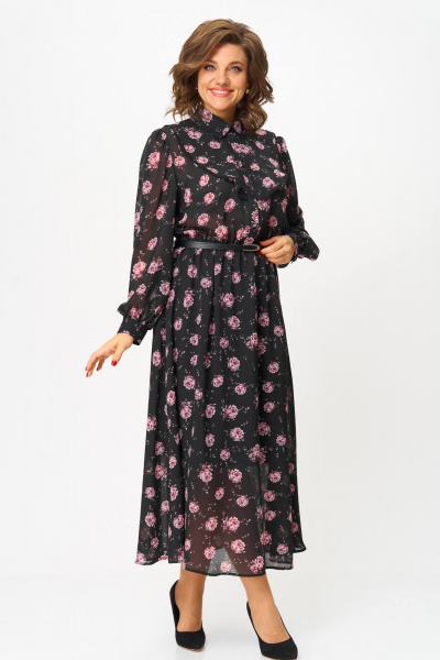 Платье Andina city 8038-25 черный_принт - фото 3