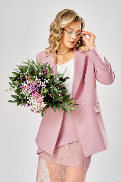 Жакет, юбка ARTELLA А-1039 палевя роза - фото 3
