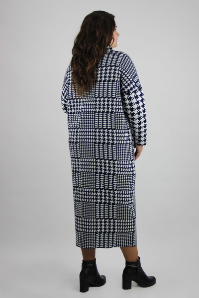 Платье зауженное с накладным карманом из шерсти демисезон Полесье С4586-19 9С0249-Д43 164 м.синий - фото 4