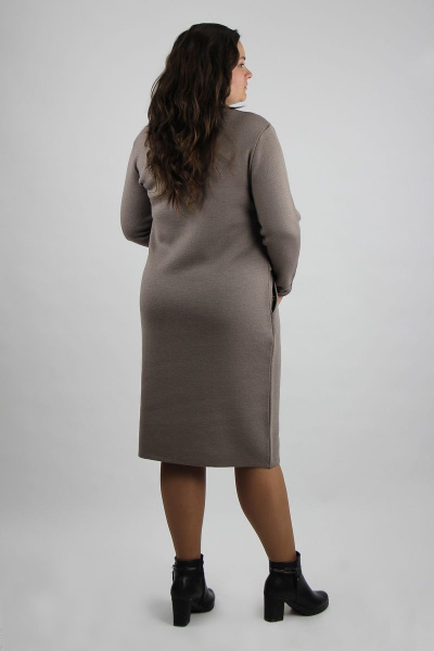 Платье полуприлегающее с карманами из шерсти демисезон Полесье С4663-20 0С2081-Д43 164 бархан - фото 4