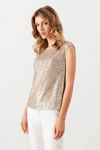 Блуза Nelva 23017 бежево-серебристый - фото 1