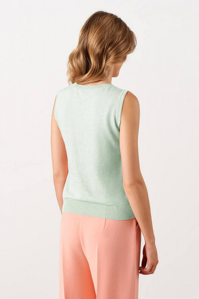 Топ Nelva 23019 светло-зеленый меланж - фото 2