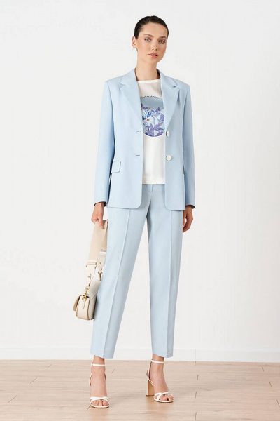 Брюки Nelva 31123 голубая полоска - фото 1