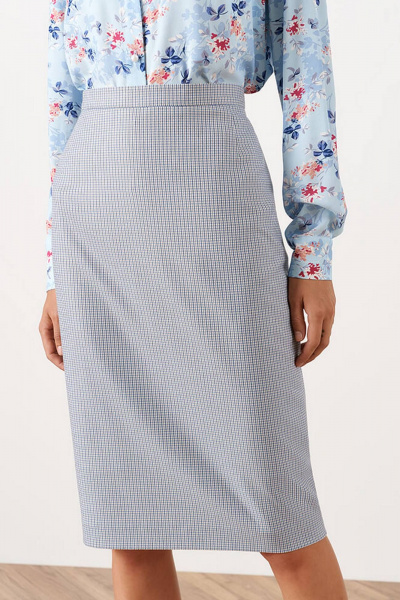 Юбка Nelva 4827 сине-голубая полоска - фото 4