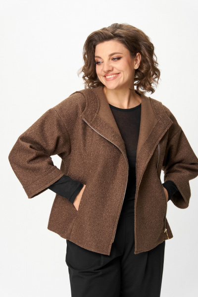 Брюки, куртка Michel chic 1357/2 капучино,черный - фото 12