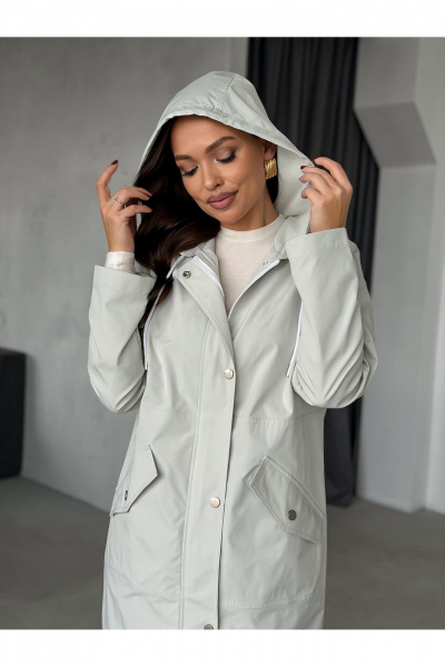 Куртка PRATA wear S032 светло-серый - фото 6