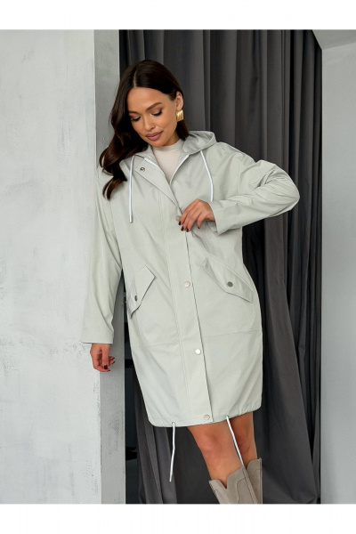 Куртка PRATA wear S032 светло-серый - фото 3