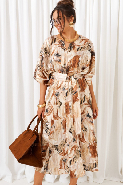 Платье Beautiful&Free 6410 бежевый - фото 4