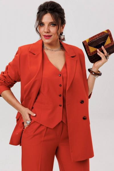 Брюки, жакет, жилет Anelli 1642 пряный_оранжевый - фото 3