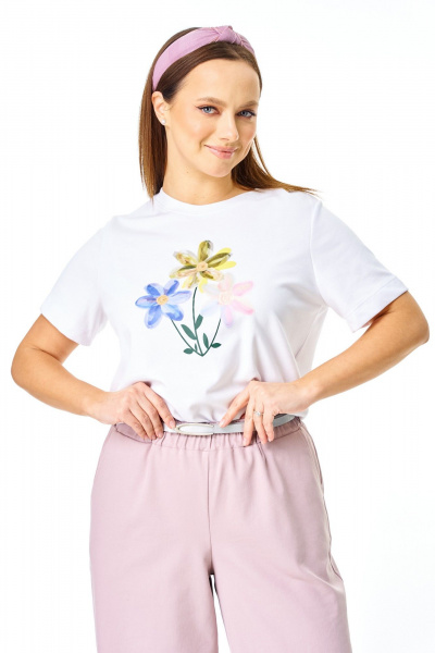 Брюки, жакет, футболка T&N 7738 пыльная_роза - фото 7