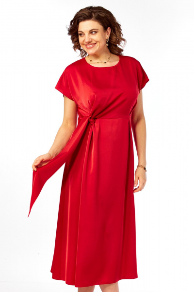 Платье Ольга Стиль С-1008 красный - фото 9