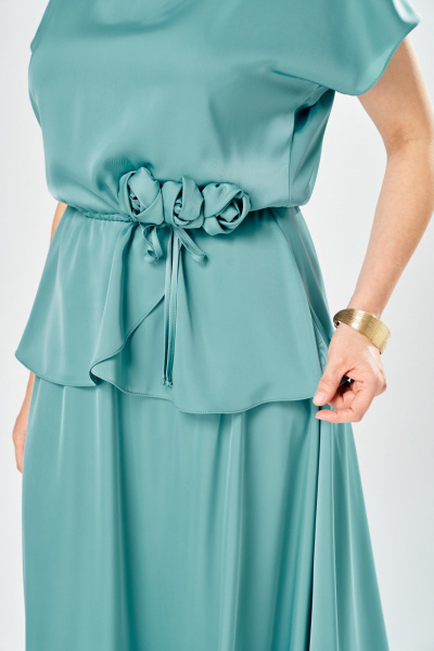 Блуза, юбка Ольга Стиль С-1010 ментол - фото 8