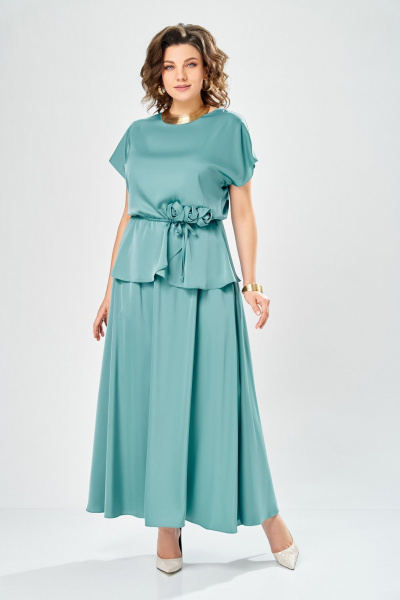 Блуза, юбка Ольга Стиль С-1010 ментол - фото 2