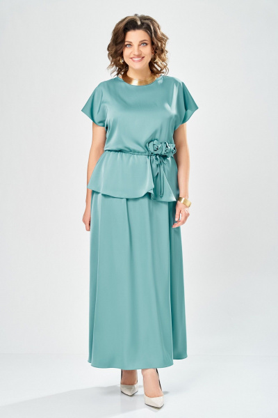 Блуза, юбка Ольга Стиль С-1010 ментол - фото 5