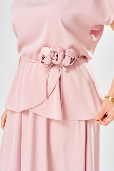 Блуза, юбка Ольга Стиль С-1010 пудрово-розовый - фото 5