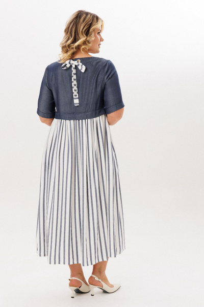 Платье Michel chic 2197 деним_полоска - фото 5