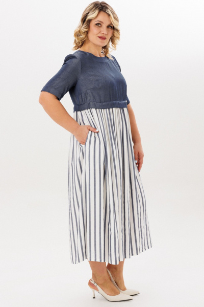 Платье Michel chic 2197 деним_полоска - фото 4