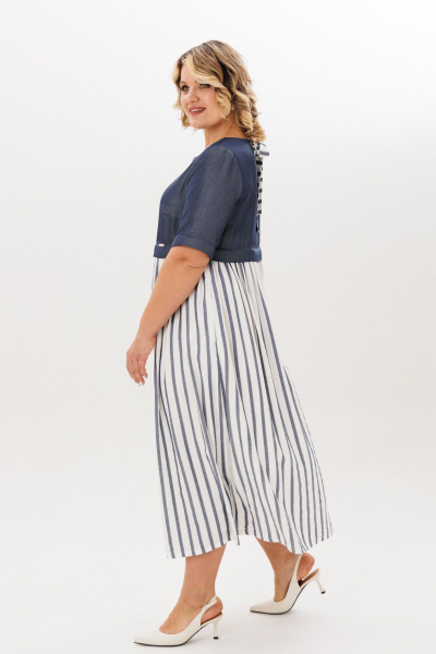 Платье Michel chic 2197 деним_полоска - фото 3