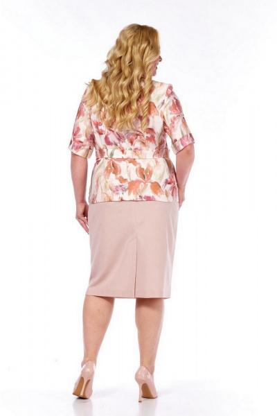 Жакет, юбка Милора-стиль 1361 розовые_розы - фото 3