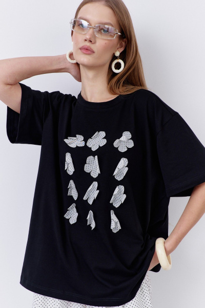 Джемпер FLAIM 2081 черный+белый_горох - фото 2